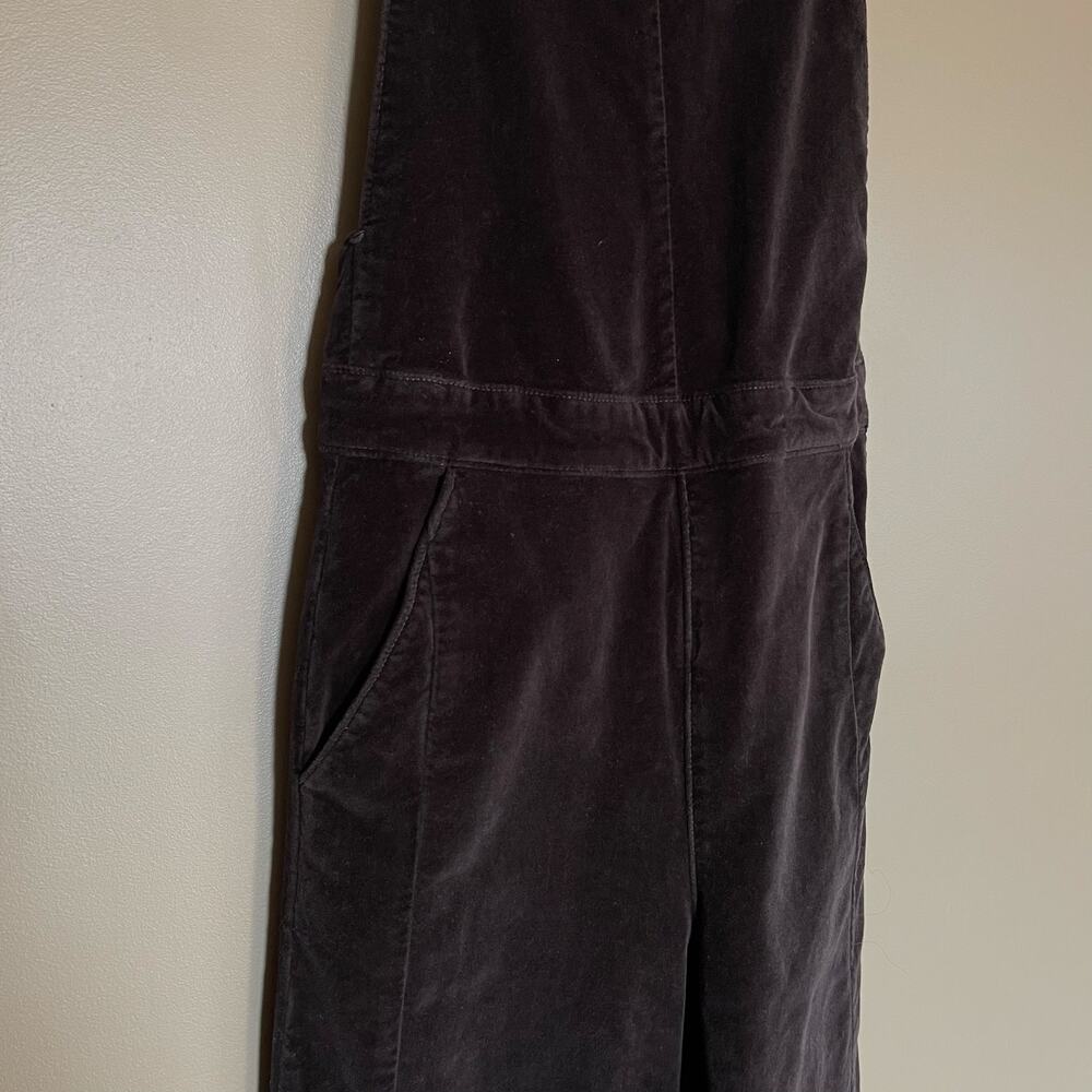FRAME Le Velveteen Velvet Jumpsuit In Black Wide Leg Overalls Size XS Sexy Chic - Picture 8 of 16